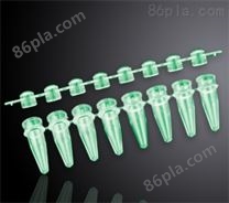 巴罗克biologix 0.2毫升八连凸盖PCR管，绿色