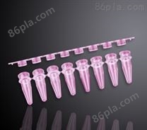 巴罗克biologix 0.2毫升八连平盖PCR管，粉色